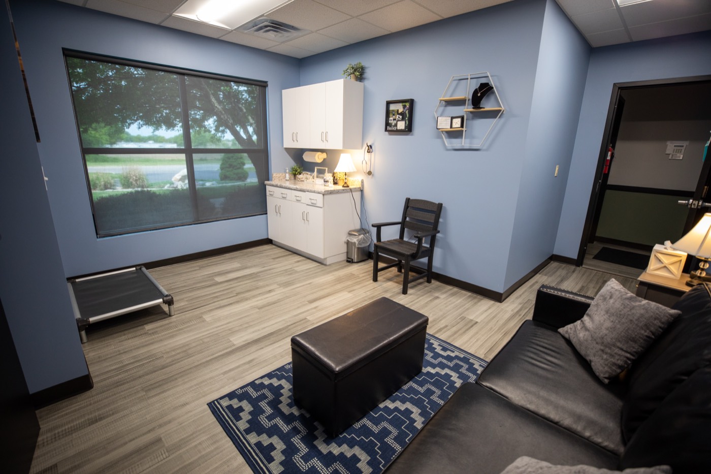 The comfort room at Plymouth Veterinary Clinic